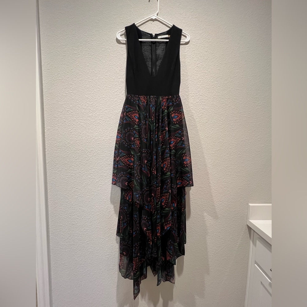 Low cut dress with sheer on the back